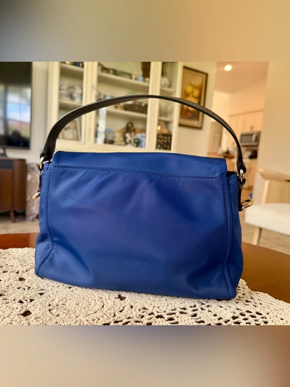 kate spade Royal Blue Shoulder Bag with Gold Accents